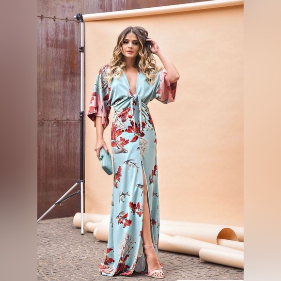 PatBO Dresses & Skirts - SOLD•PatBo Fish Kimono silk Sleeves